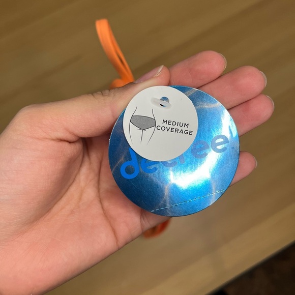 NWT Decree Women's Two Piece Bikini Set Medium Orange Blue Coral Pattern - Picture 9 of 10